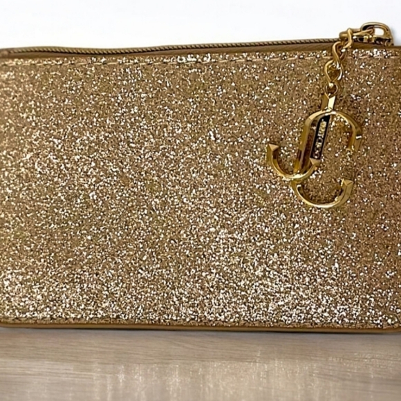 Jimmy Choo Gold Glitter Coin Purse EUC - Picture 3 of 6